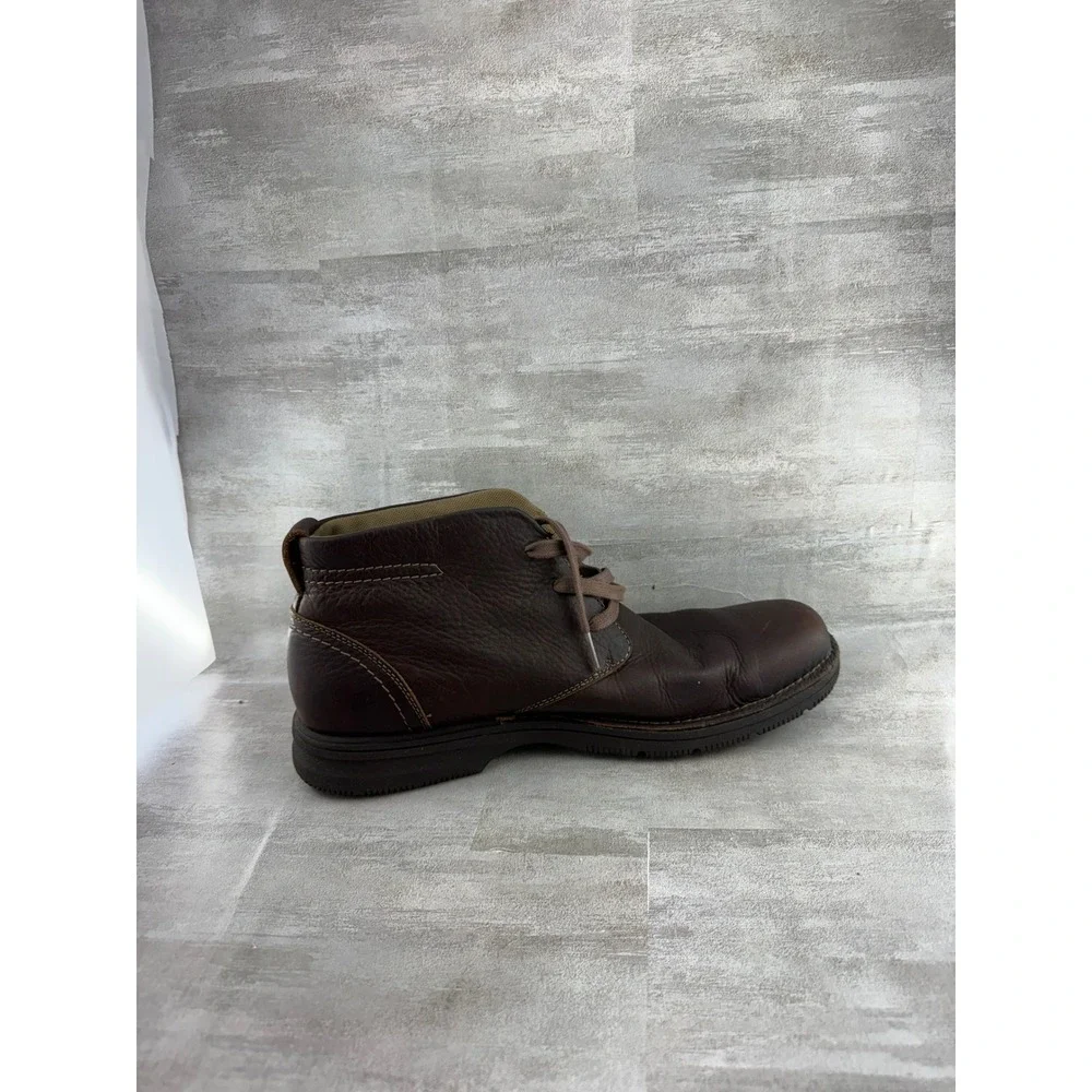 Clarks Men 26066261 Dark Brown Leather Chukka Ankle Boots Size 12M